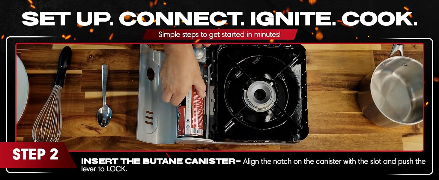 15,000 BTU Output Portable Butane Camping Stove by Chef Master