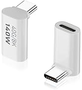Duttek USB C 90 Degree Adapter 140W, 90 Degree USB C 40Gbps, 90 Degree USB C Male to Female Exten...