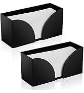 2Pack Paper Towel Dispenser Countertop Black Acrylic Paper Towel Holder for Bathroom Folded Paper...