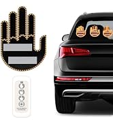 Car Finger Light with Remote Control, Funny LED Gesture Hand Lighting with 3 Modes, Window Sign L...