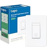 TP-Link Tapo Smart Dimmer Switch, Single Pole, Neutral Wire Required, 2.4GHz Wi-Fi Light Switch C...
