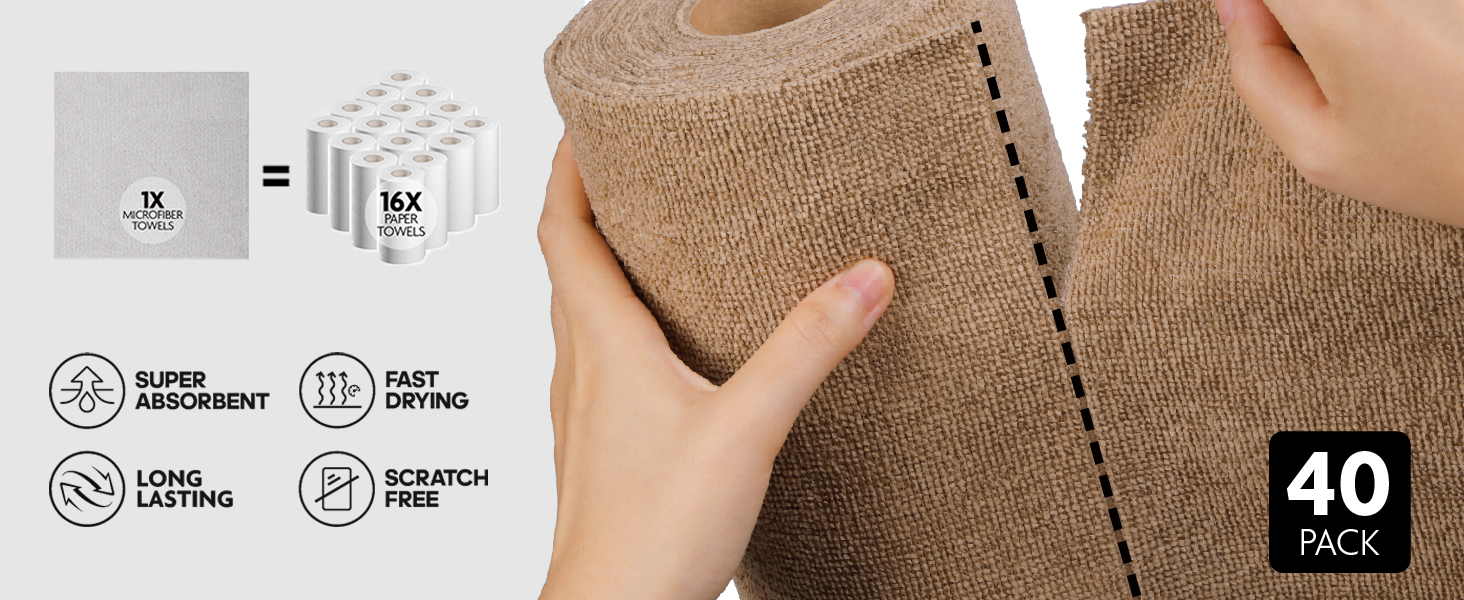 Fantasticlean Microfiber Cleaning Cloth Roll