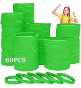 THXIY 60PCS Silicone Rubber Bracelet Bracelets Wristbands Wrist Bands for Kids Youth Teens Boys G...