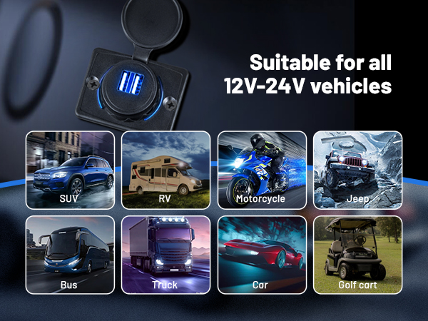 Dual USB car charger socket