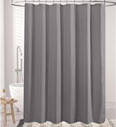 grey waffle shower curtain