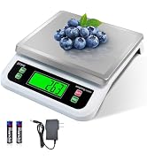 Large Digital Kitchen Scale 40kg/88lbs Commercial Food Scale with Tare and PCS Funtion for Parts ...