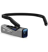 Yoidesu 4K Head Mounted Video Camera, Ultra HD 4K 60FPS Wearable Video Camcorder 20MP Hands Vlog ...