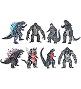 TwCare Set of 8 King Kong vs Godzilla Toys Movable Joint Action Figures King of The Monsters Birt...