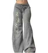 Wide Leg Flare Fold Over Leggings Fairy Grunge Floral 2000s Sweatpants Women Teen Girls Y2k Bell ...
