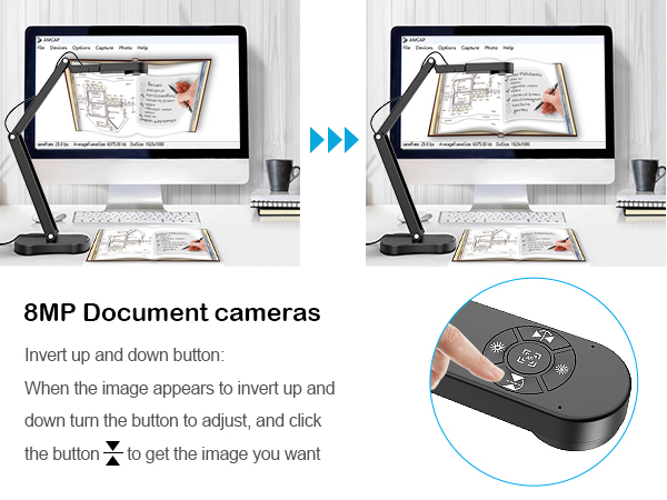 USB document camera teachers classroom teaching 8MP light