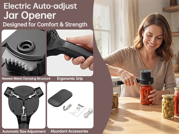 Electric Auto-adjust Jar Opener
