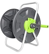 Garden Water Hose Reel Cart, Holds 50-100 Ft of 5/8 Inch Hose, Wall Mounted Garden Hose Cart, Por...