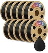 OVERTURE 10KG Bundle PLA Filament 1.75mm, Neatly Wound 3D Printer Filament 10 Pack 1kg Spool (2.2...