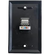 1 Port Tooless Cat5e Ethernet Wall Plate Punch Down Type Wire to Female - Cat 5e RJ45 Keystone Ja...