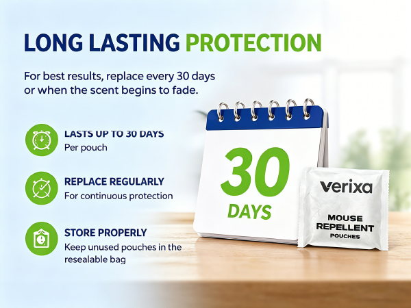 Verixa Mouse Repellent Pouches 10 Pack, Natural Peppermint Cinnamon Oil Rodent Deterrent Indoor 