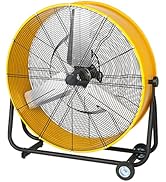 Simple Deluxe 36 Inch Heavy Duty Metal Industrial Drum Fan, 3 Speed Floor Fan for Warehouse, Work...
