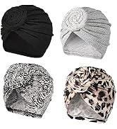 Stretch Turban Hats for Women - African Knot Headwraps Soft Pre Tied Bonnet Hair wrap Pretied for...