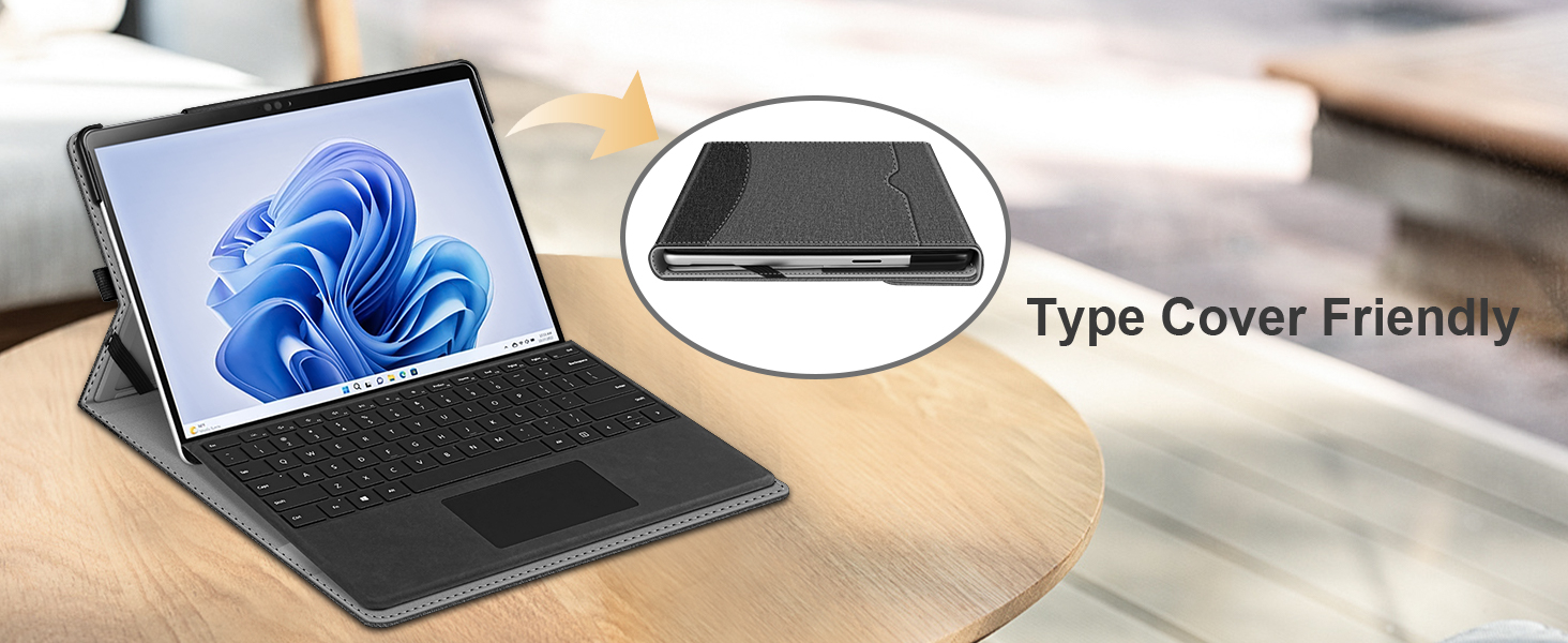 microsoft surface pro 9 case cover compatible with type cover keyboard