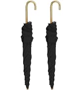2 Pcs Black 1:12 Dollhouse Miniature Umbrella,Mini Cloth Umbrella Doll House Dollhouse Mini Furni...