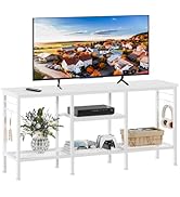 Furologee TV Stand for TVs up to 55 Inch, Entertainment Center with Open Storage Shelves, Media C...