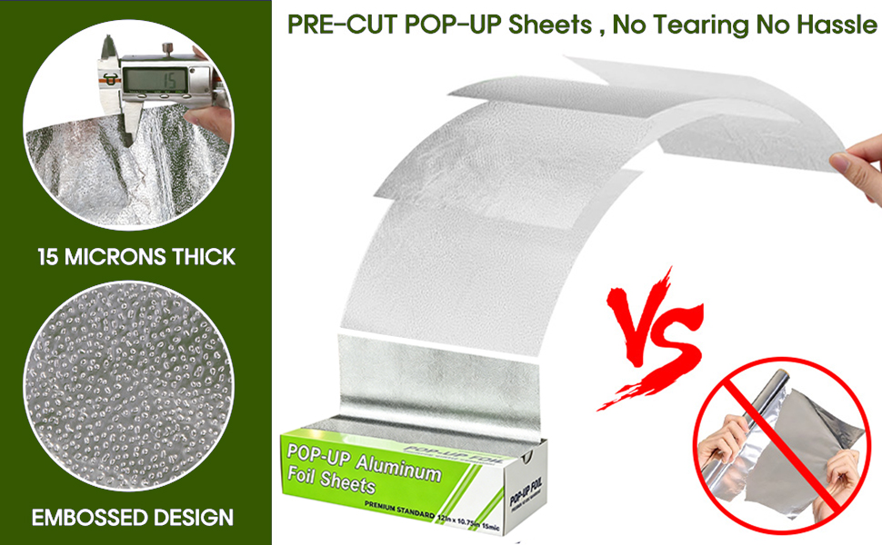 Foodservice POP-UP Pre-Cut Aluminum Foil Sheets