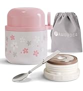 Pawovdeq Kids Stainless Steel Soup Bento Lunch Thermos For Hot Food,Vacuum Insulated Food Jar Con...