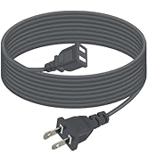 2 Prong Polarized Grey Extension Cord 14 feet Thin Power Cable Male to Female for Indoor/Home Use...