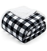 BEAUTEX Sherpa Fleece Flannel Throw Blanket, Super Soft Warm Buffalo Plaid Plush Blankets and Thr...