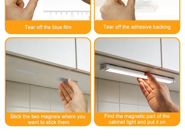12 Pcs Under Cabinet Lights Magnetic stickys