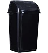 Superio Kitchen Trash Can 13 Gallon with Swing Lid, Plastic Tall Garbage Can Outdoor and Indoor, ...