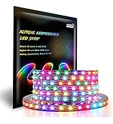 ALITOVE WS2812B Addressable 300 Pixels RGB LED Strip Light 5m/16.4ft Programmable Dream Color Dig...