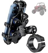 BRCOVAN UTV Phone Mount with Vibration Dampener, Adjustable Heavy Duty UTV Roll Cage Cellphone Ho...