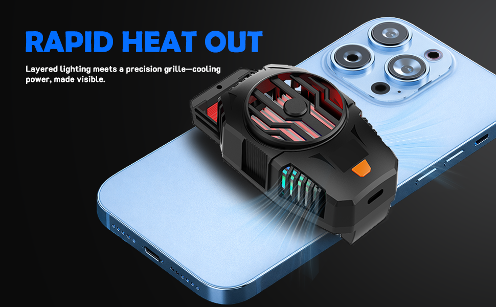 Package contents include: main cooling unit, Type-C connection cable, user manual,