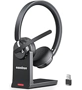 awatrue Wireless Headset with Mic for Work,Bluetooth 5.3 Headset with AI Noise Cancelling Microph...