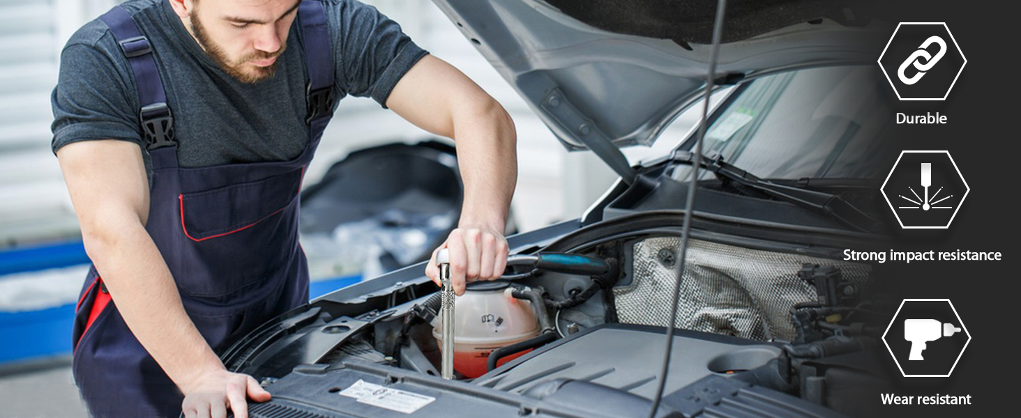 44Pcs 3/8” Drive Impact Socket Set, Drive Master Socket Set,Drive Bit Set Extension