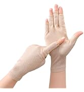 Bawnhaw Cotton Fingerless Driving Gloves for Women Men, Mesh Nonslip UV-Protection Summer Gloves ...