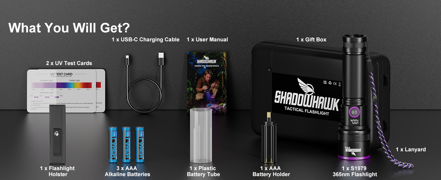 ultraviolet flashlight set
