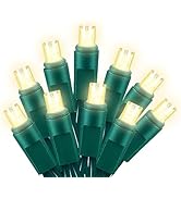 wominoy 25ft 50 Counts Warm White LED Christmas Lights - Commercial Grade White Christmas Lights ...