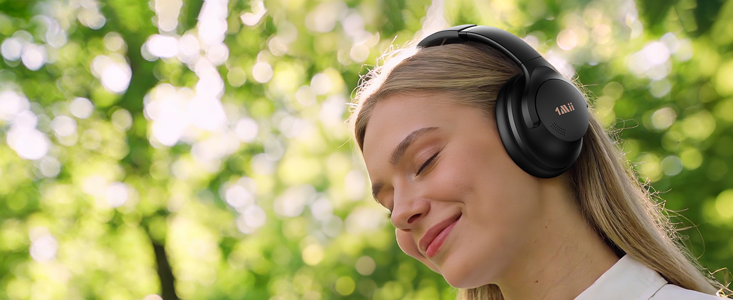 1Mii AI Y8 Active Noise Cancelling Headphones, Wireless Headphones Over Ear Bluetooth 6.0