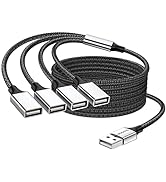 MOGOOD 6.6Ft USB Splitter Cable,USB to USB Cable Adapter,USB to 4 USB Adapter,Splitter 4 USB Cabl...
