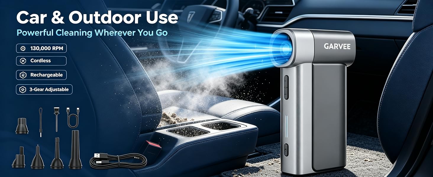 130,000RPM Ultra-Powerful Electric Compressed Air Duster