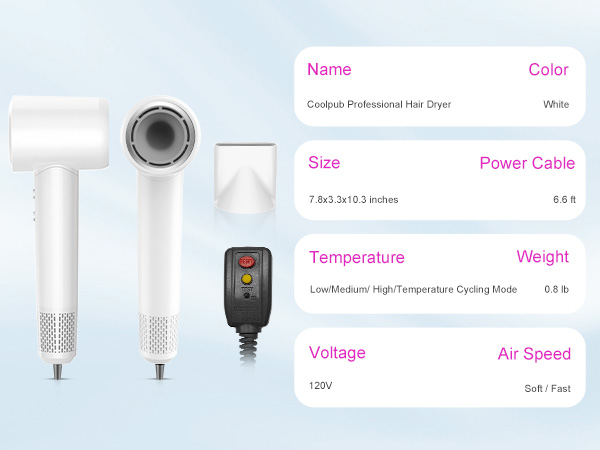 Hair Blow Dryer,High-Speed hairdryer Thermo-Control Hair dryers Fast Drying Women Home Travel Salon