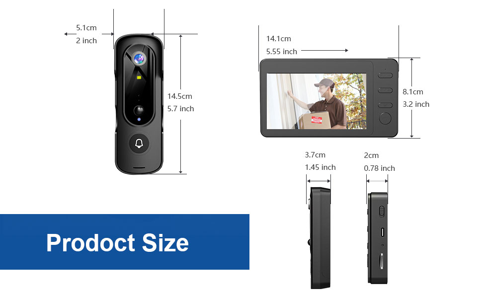 camera doorbell size