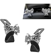 sdidzad 2 PCS Car Headrest Hooks, Cute Bowknot Auto Seat Back Hangers for Purses Bags Coats, Blin...