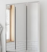 Design House 597484 Cyprus Fully Assembled Frameless Mirrored Tri-View Surface or Recessed Mount ...