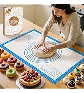 Pastrty Mat for Dough Rolling, Silicone Baking Mat with Measurement, Fondant Mat for Making Cooki...
