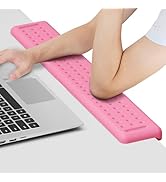 Leolee L-Shaped Desk Long Wrist Rest Elbow 60CM, Pink Memory Foam Arm Rest for Desk with Non-Slip...