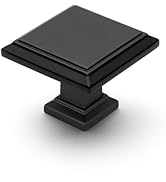 Ravinte 30 Pack 1-3/16 Inch Matte Black Kitchen Square Cabinet Knobs Solid Drawer Pulls Black Sin...