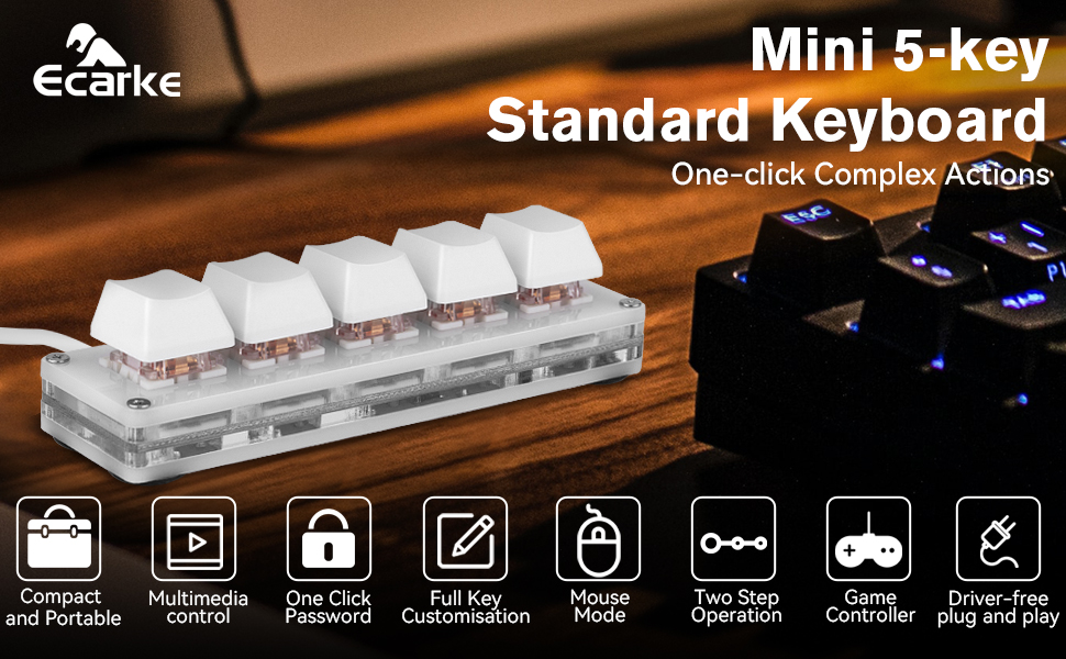 5 Keys Mini Macro Mechanical Keyboard