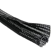 25 Feet - 1 inch Cord Protector Split Wire Loom Braided Cable Sleeve, Management and Organizer, P...